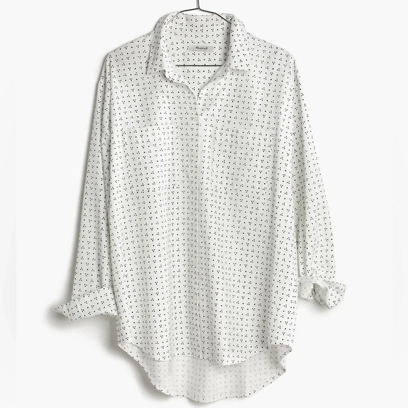 Madewell • Shrunken Trapeze Shirt in Penpoint Dot - Picture 4 of 10